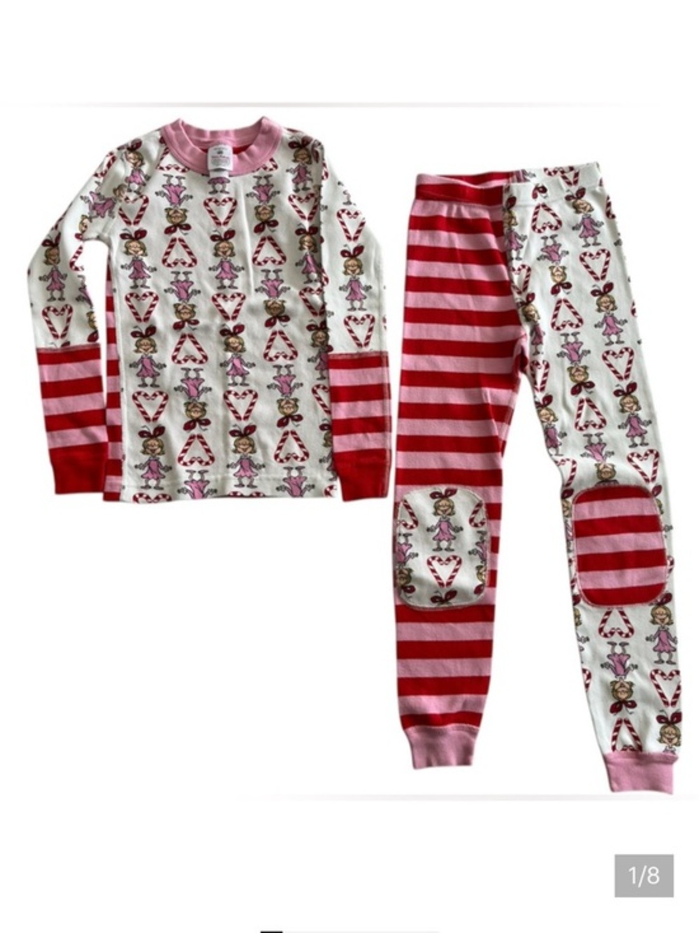 Hanna Andersson Grinch Pink and Red Striped Pajama Set- Christmas